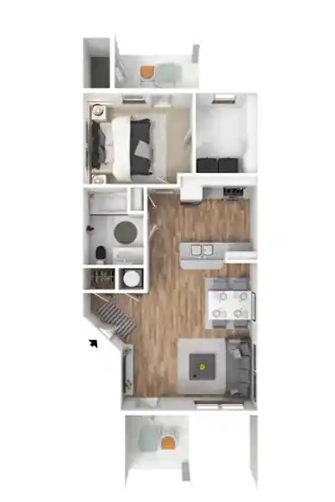 One Bedroom Floor Plan
